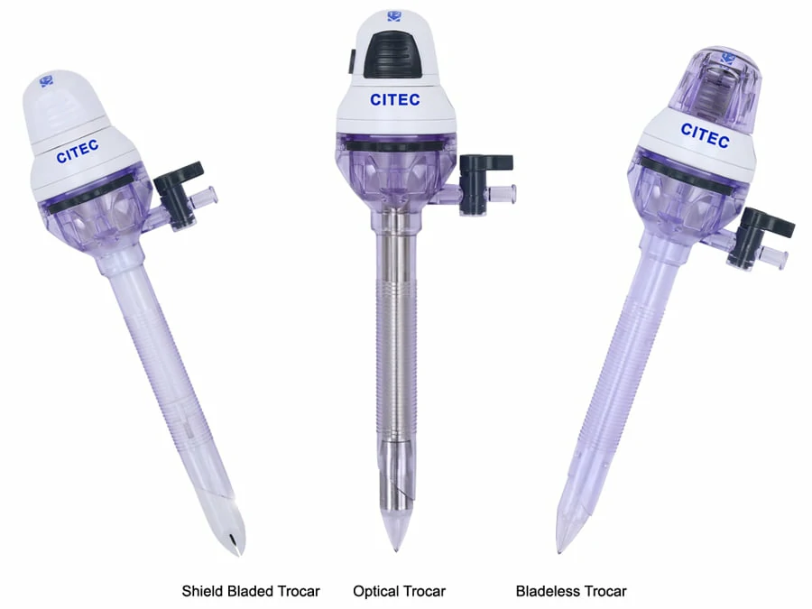 CITEC™ Disposable Trocars with Unitversal Seal, optical trocar, shield bladed trocar, bladeless trocar, hasson trocar, balloon trocar, pediatric trocars and single port trocar