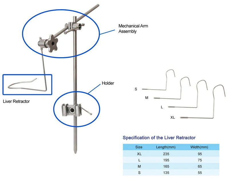 CITEC™ Reusable Nathanson Liver Retractor Set is intended to be used to retract the left lobe of the liver during surgery in the upper gastrointestinal area. General Surgery Instruments, Reusable Laparoscopic Instruments