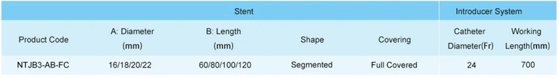 The stent is used for esophageal, cardiac and anastomotic stenosis caused by malignant lesions, as well as for the closure of esophageal fistulas. Covered esophageal stent is generally used for malignant and/ or benign stenosis of lumen.