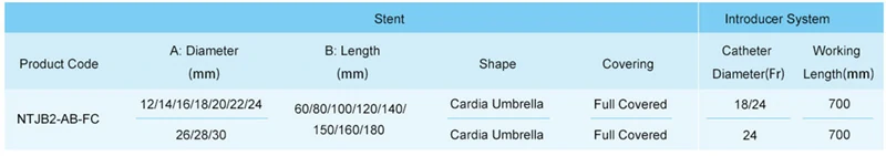 The stent is used for esophageal, cardiac and anastomotic stenosis caused by malignant lesions, as well as for the closure of esophageal fistulas. Covered esophageal stent is generally used for malignant and/ or benign stenosis of lumen.