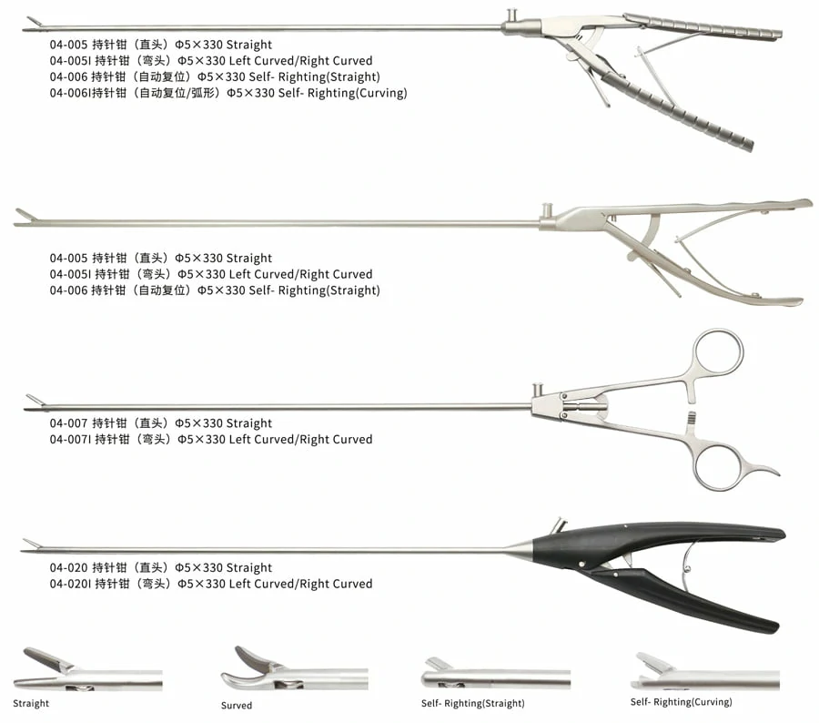 CITEC™ Needle Holding Forceps, Straight, Left Curved/Right Curved, Self-Righting(Straight), Self- Righting(Curving), General Surgery Instruments, Reusable Laparoscopic Instruments