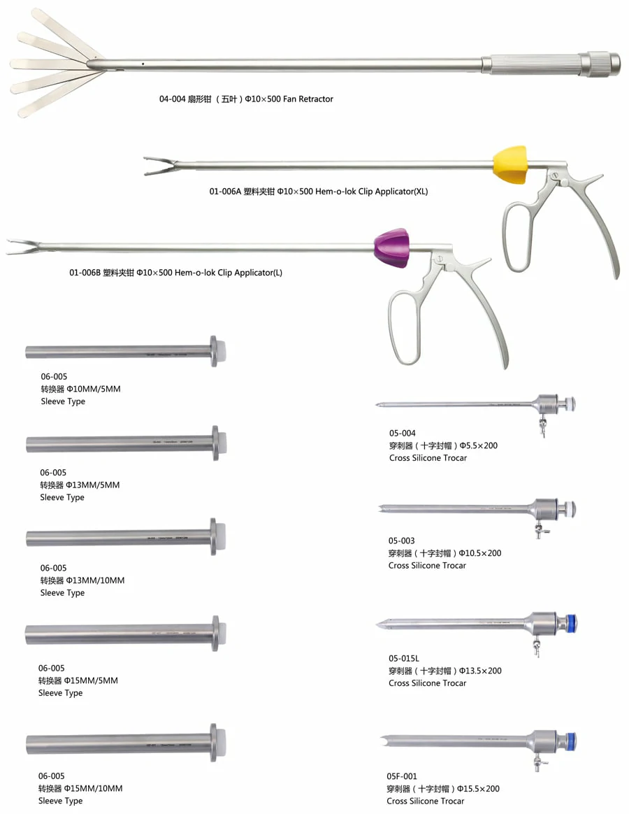 CITEC™ Bariatric Surgery Instruments, Maryland ,Curved Scissors Forceps, Atraumatic Grasping Forceps, Veress Needle Hook-Electorde, Fan Retractor Hem-o-lok Clip Applicator, Cross Silicone Trocar, Reusable Laparoscopic Instruments