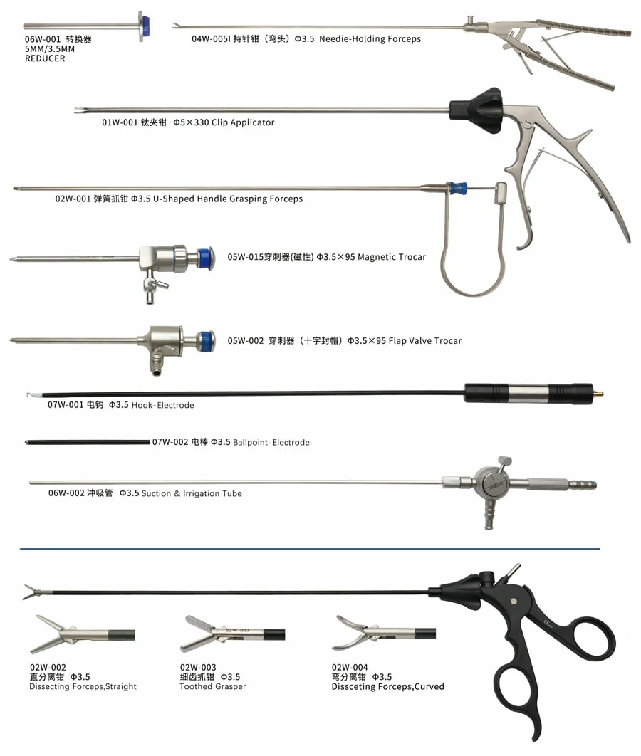 CITEC™ Pediatric Laparoscopic Surgery Instruments, Reducer, Needlie-Holding Froceps, Clip Applicator, Handle Grasping Forceps, Magnetic Trocar, Flap Valve Trocar, Ballpoint-Electrode, Dissecting Froceps, Straight, Toothed Grasper, Scissors,Curved, Alligator, Babcock, Reusable Laparoscopic Instruments